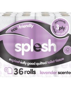 Splesh Toilet Roll, Soft & Quilted Eco-Friendly Lavender, 36 Rolls