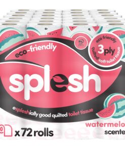 Splesh Quilted Toilet Roll Luxury Watermelon 3-Ply Soft Toilet Paper, 72 Rolls