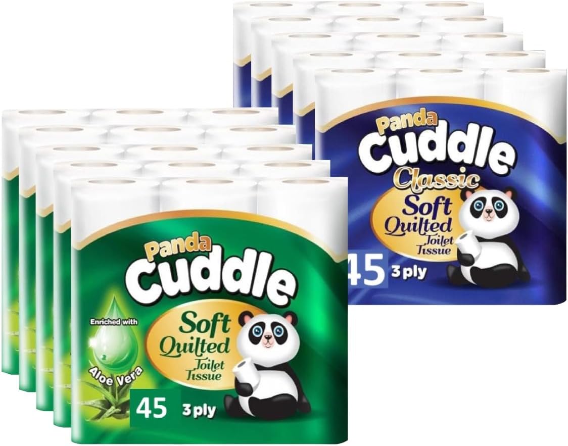 Panda Cuddle Soft Quilted Toilet Rolls, Super Quality Classic 3 Ply Toilet Tissue Unscented, 72 Rolls - Image 3
